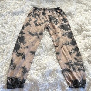 Aviator Nation Tie-Dye Sweatpants - Black and Tan